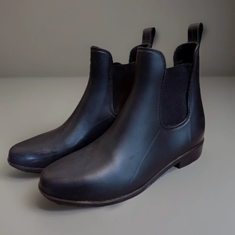 A New Day Black Ankle Rain Boots sz 8 - Picture 3 of 9